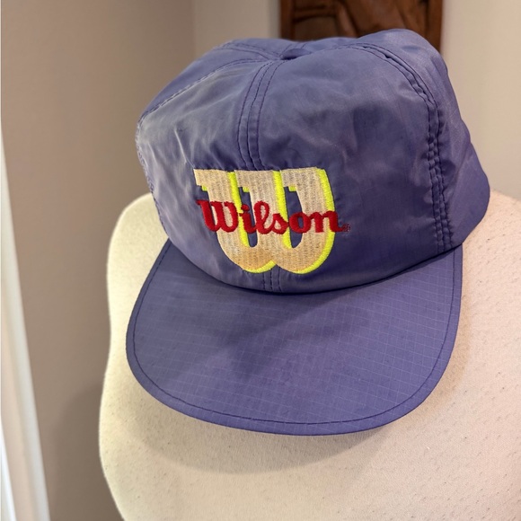 Wilson Other - Vintage Wilson Tennis Hat Yupoong Made In Korea Nylon Snapback 80s 90s Cap